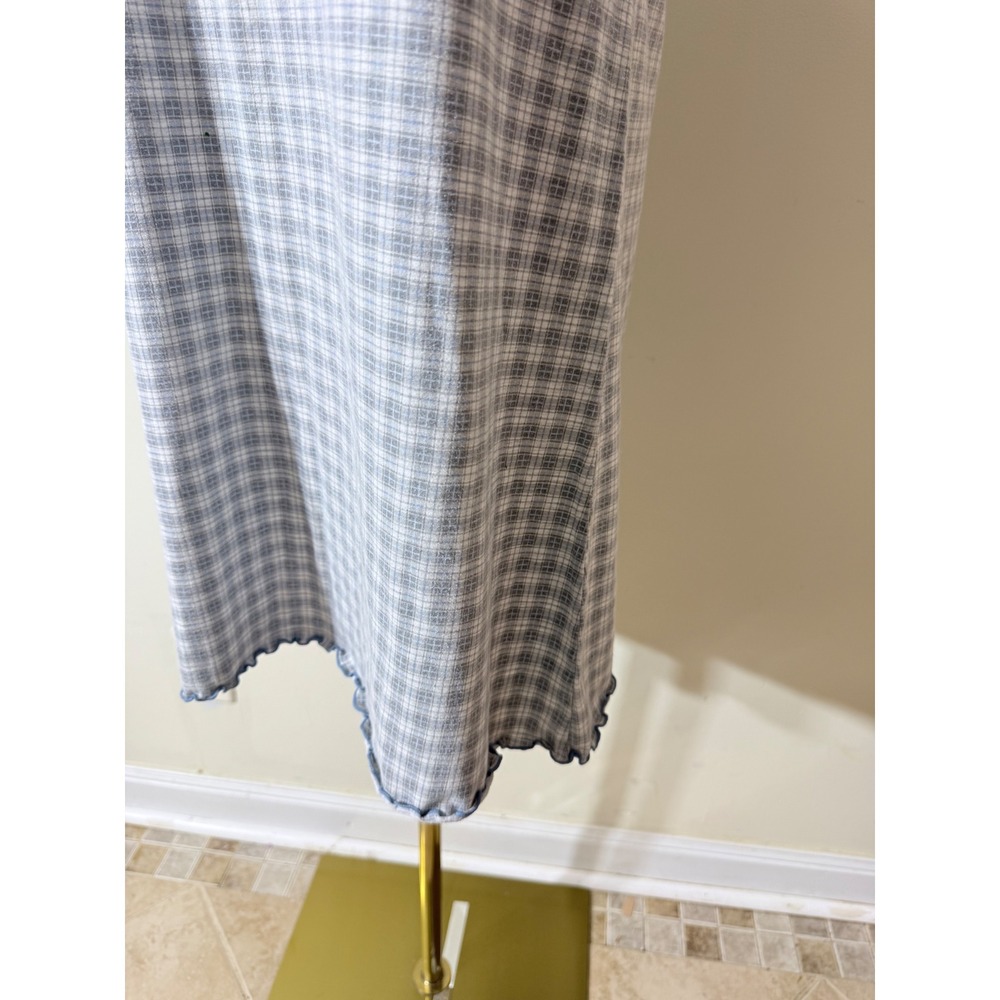 Y2K Secret Treasures Blue Plaid Teddy Bear Nightgown Sleep Dress Medium - Picture 4 of 10